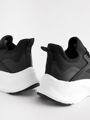 Black Elastic Lace Trainers - Image 2 of 4