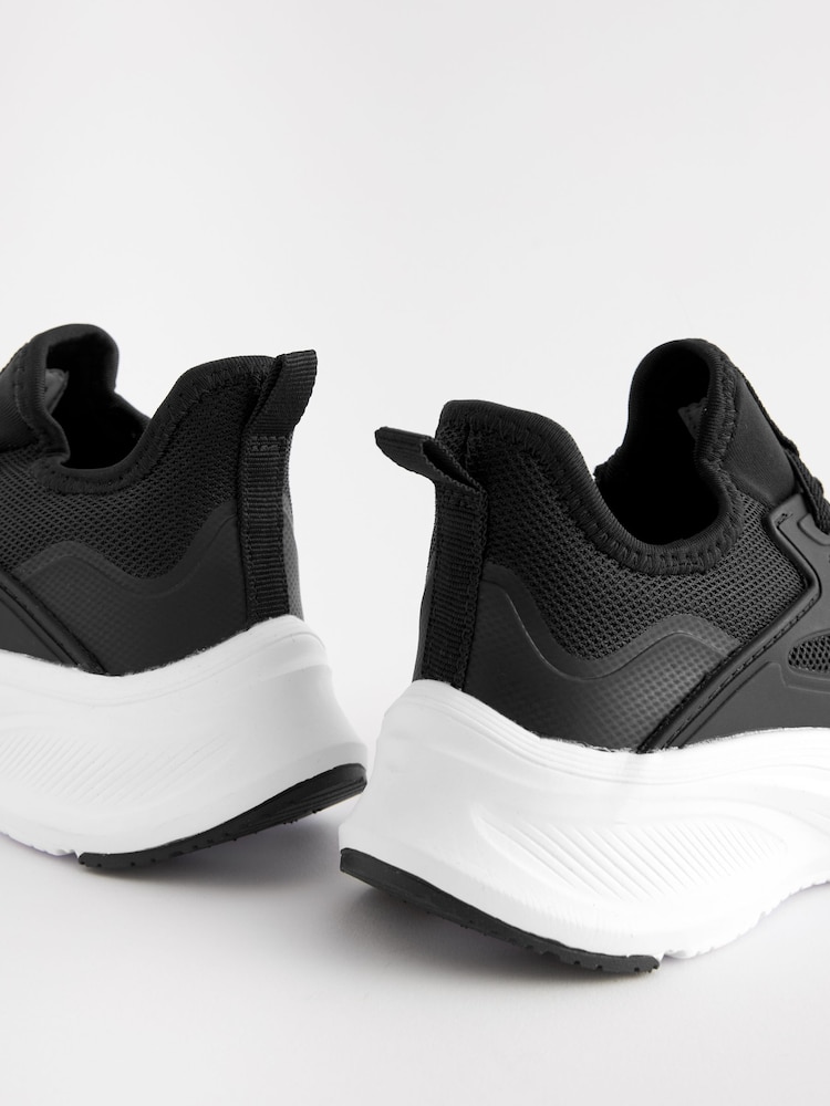 Black Elastic Lace Trainers - Image 2 of 4 Black Elastic Lace Trainers - Image 2 of 4