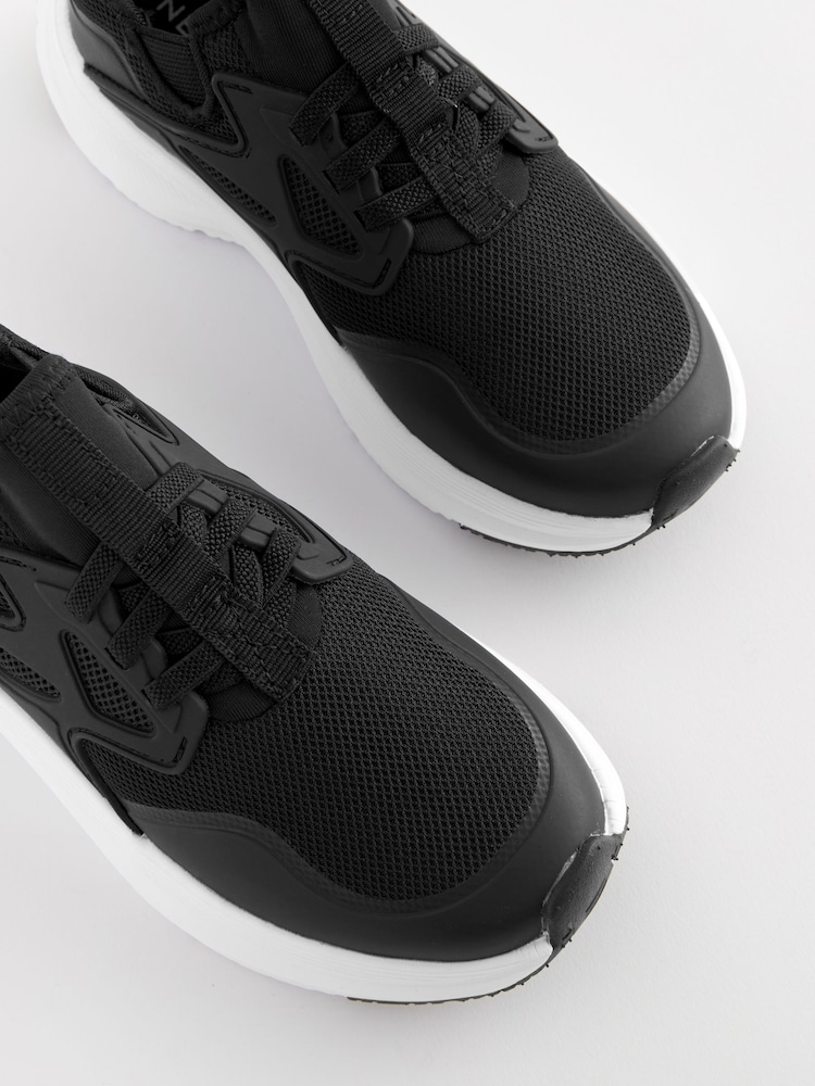 Black Elastic Lace Trainers - Image 4 of 4