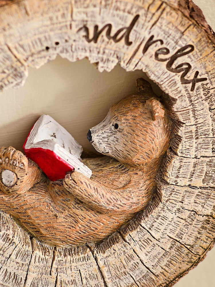 Natural Bertie Bear Reading Hanging Decoration - Image 2 of 4