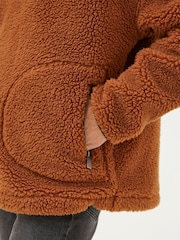 FatFace Brown Parker Colour Block Fleece Cardigan - Image 5 of 6