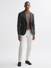 Reiss Brown Sugar Wessex Merino Wool Crew Neck Jumper - Image 3 of 5
