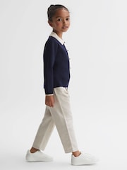 Reiss Navy Helena 9-14 yrs Embellished Knitted Cardigan - Image 1 of 5