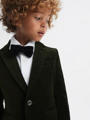 Reiss Emerald Apsara 9-14 yrs Slim Fit Velvet Single Breasted Blazer - Image 4 of 6