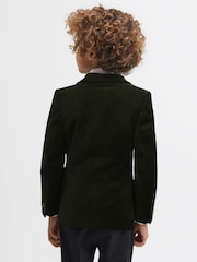Reiss Emerald Apsara 9-14 yrs Slim Fit Velvet Single Breasted Blazer - Image 5 of 6