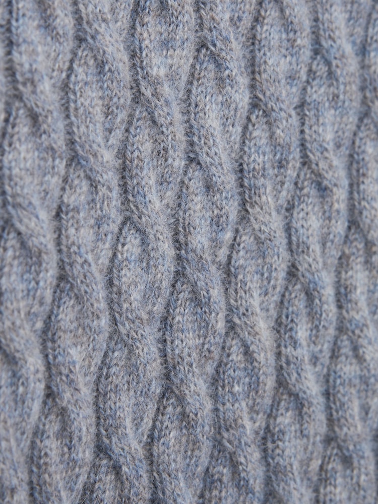 Reiss Isla Blue Richmond 3-9 yrs Cashmere Knitted Half-Zip Funnel Neck Jumper - Image 6 of 6