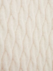 Reiss Cloud White Richmond Junior Cashmere Knitted Half-Zip Funnel Neck Jumper - Image 6 of 6
