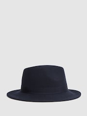 Reiss Navy Ally Wool Fedora Hat - Image 1 of 5