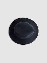 Reiss Navy Ally Wool Fedora Hat - Image 4 of 5