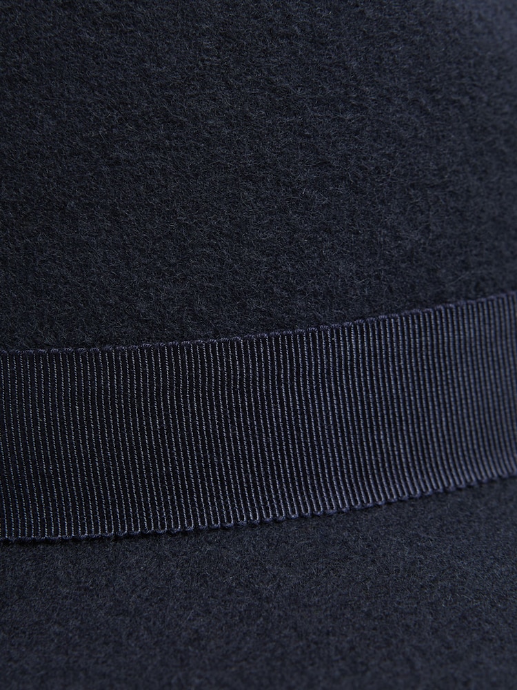 Reiss Navy Ally Wool Fedora Hat - Image 5 of 5