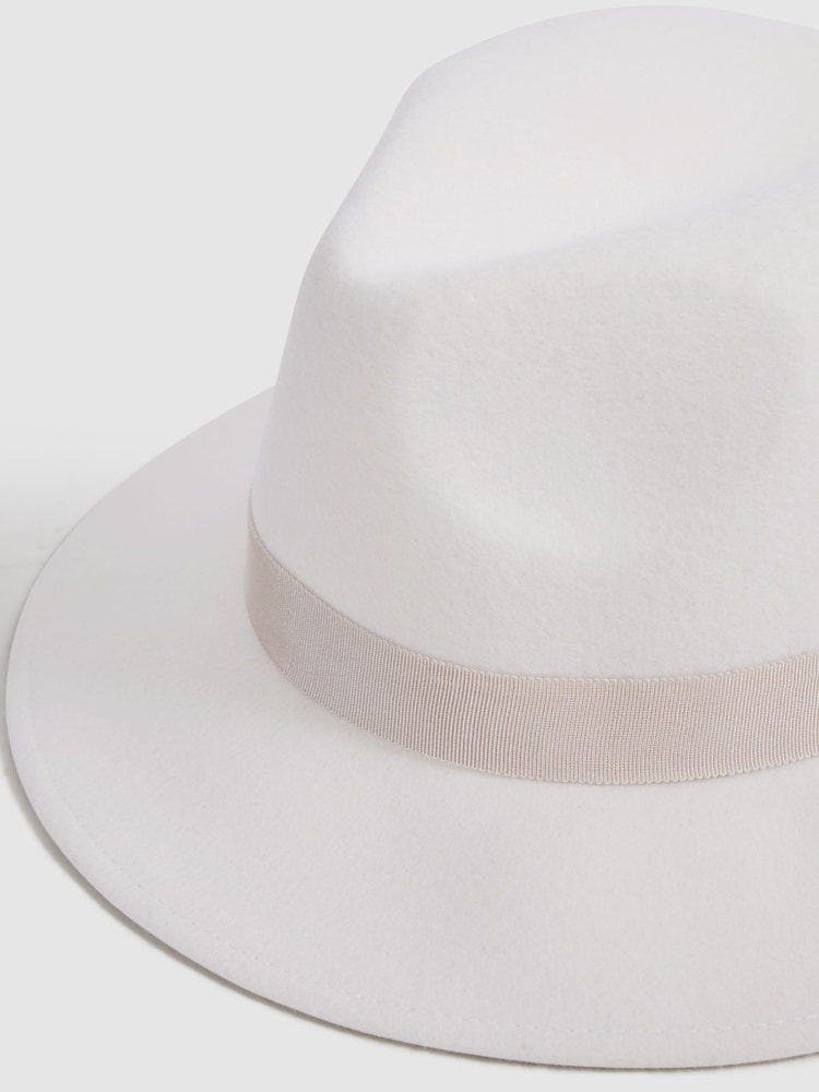 Reiss Ivory Ally Wool Fedora Hat - Image 4 of 4