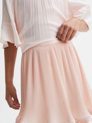Reiss Pink Violet 4-9 yrs Pleated Satin Trim Skirt - Image 4 of 6