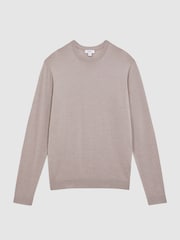 Reiss Mink Wessex Merino Wool Crew Neck Jumper - Image 2 of 5