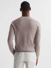 Reiss Mink Wessex Merino Wool Crew Neck Jumper - Image 5 of 5