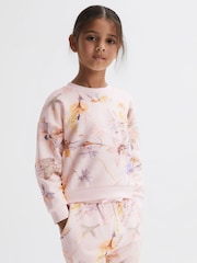 Reiss Ivory Emmi 9-14 yrs Floral Print Joggers and Jumper Set - Image 1 of 7