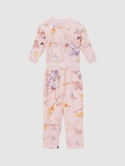 Reiss Ivory Emmi 9-14 yrs Floral Print Joggers and Jumper Set - Image 2 of 7