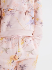 Reiss Ivory Emmi 9-14 yrs Floral Print Joggers and Jumper Set - Image 4 of 7