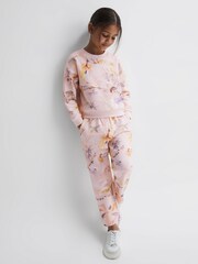 Reiss Ivory Emmi 4-9 yrs Floral Print Joggers and Jumper Set - Image 1 of 7