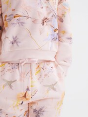 Reiss Ivory Emmi 4-9 yrs Floral Print Joggers and Jumper Set - Image 3 of 7