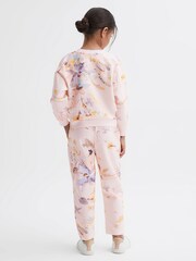 Reiss Ivory Emmi 4-9 yrs Floral Print Joggers and Jumper Set - Image 5 of 7