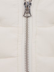 Reiss Ecru Leftwich Senior Quilted Corduroy Hooded Gilet - Image 5 of 5