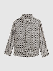 Reiss Black Mozart Monogram Button-Through Shirt - Image 2 of 6