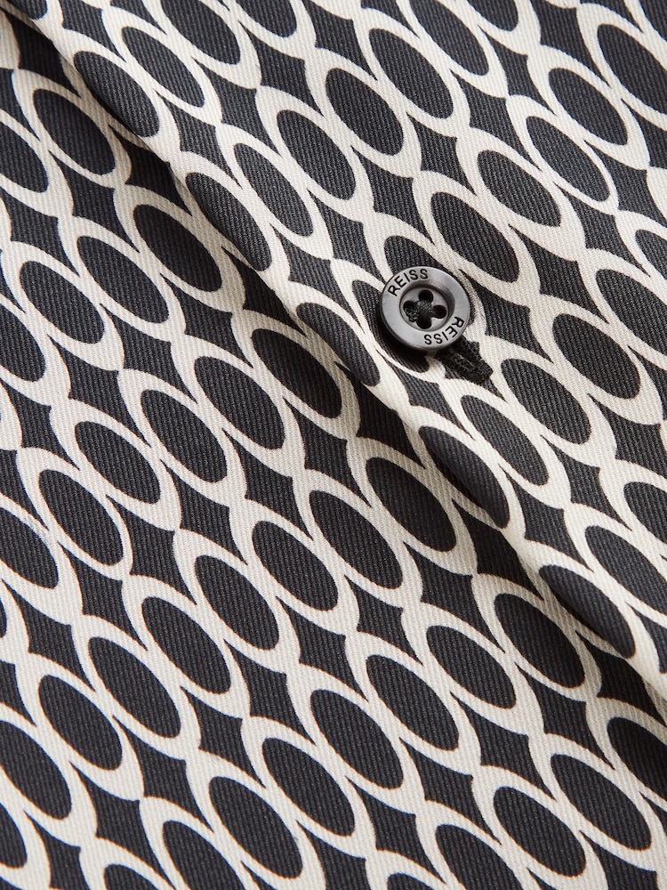 Reiss Black Mozart Monogram Button-Through Shirt - Image 6 of 6