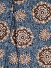 Reiss Blue Melange Vulcano Silk Medallion Tie - Image 5 of 5