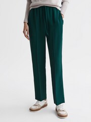 Reiss Teal Hailey Tapered Pull On Trousers - Image 3 of 5