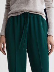Reiss Teal Hailey Tapered Pull On Trousers - Image 4 of 5