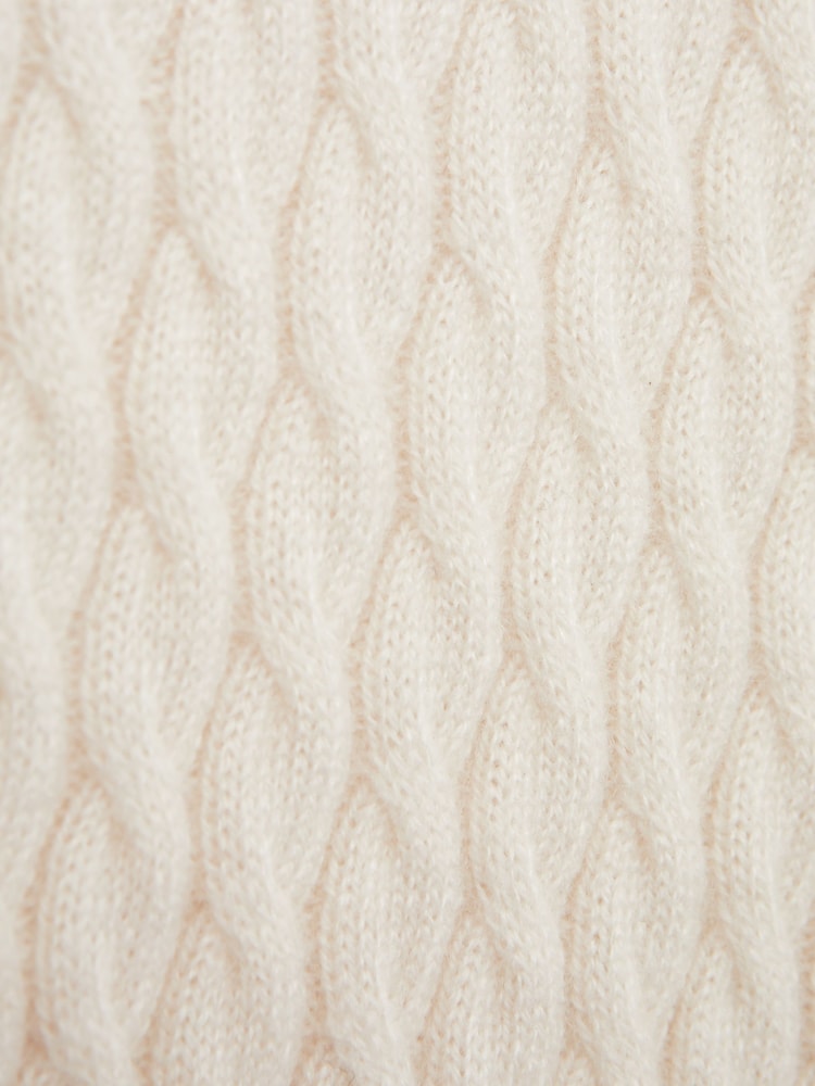Reiss Cloud White Richmond 9-14 yrs Cashmere Knitted Half-Zip Funnel Neck Jumper - Image 6 of 6
