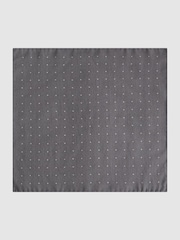 Reiss Soft Grey Tuscan Cotton-Wool Polka Dot Pocket Square - Image 3 of 5
