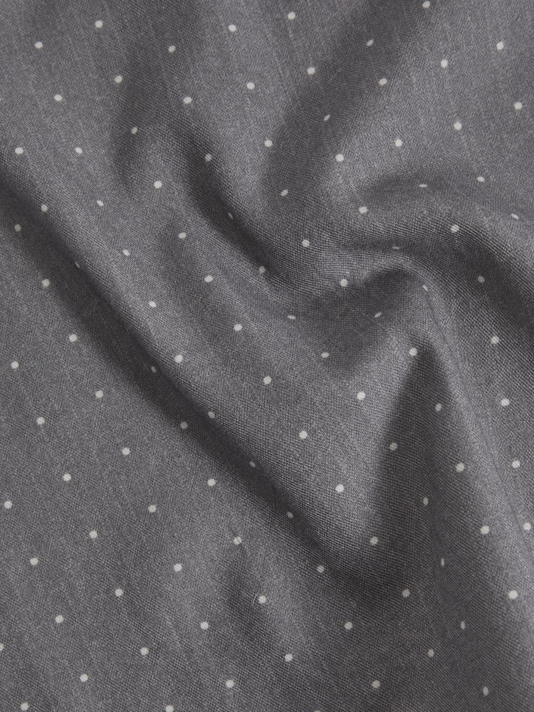 Reiss Soft Grey Tuscan Cotton-Wool Polka Dot Pocket Square - Image 5 of 5