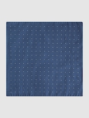 Reiss Airforce Blue Tuscan Cotton-Wool Polka Dot Pocket Square - Image 3 of 5