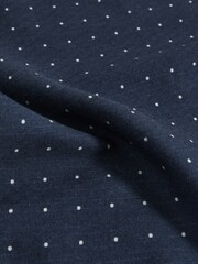 Reiss Navy Tuscan Cotton-Wool Polka Dot Pocket Square - Image 5 of 5