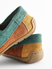 Multi Bright Wide Fit (G) Leather Penny Loafers with Touch and Close Fastening - Image 7 of 7