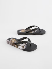 Back Gold Dino Flip Flops - Image 1 of 5