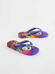 Black/Red Football Flip Flops - Image 1 of 5