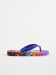 Black/Red Football Flip Flops - Image 2 of 5