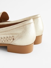 Gold Forever Comfort® Leather Weave Tassel Loafers - Image 5 of 8