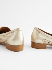 Gold Forever Comfort® Leather Weave Tassel Loafers - Image 7 of 8