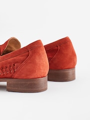 Rust Brown Forever Comfort® Leather Weave Tassel Loafers - Image 3 of 6