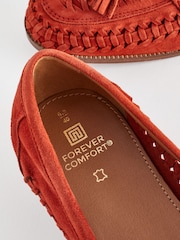 Rust Brown Forever Comfort® Leather Weave Tassel Loafers - Image 5 of 6