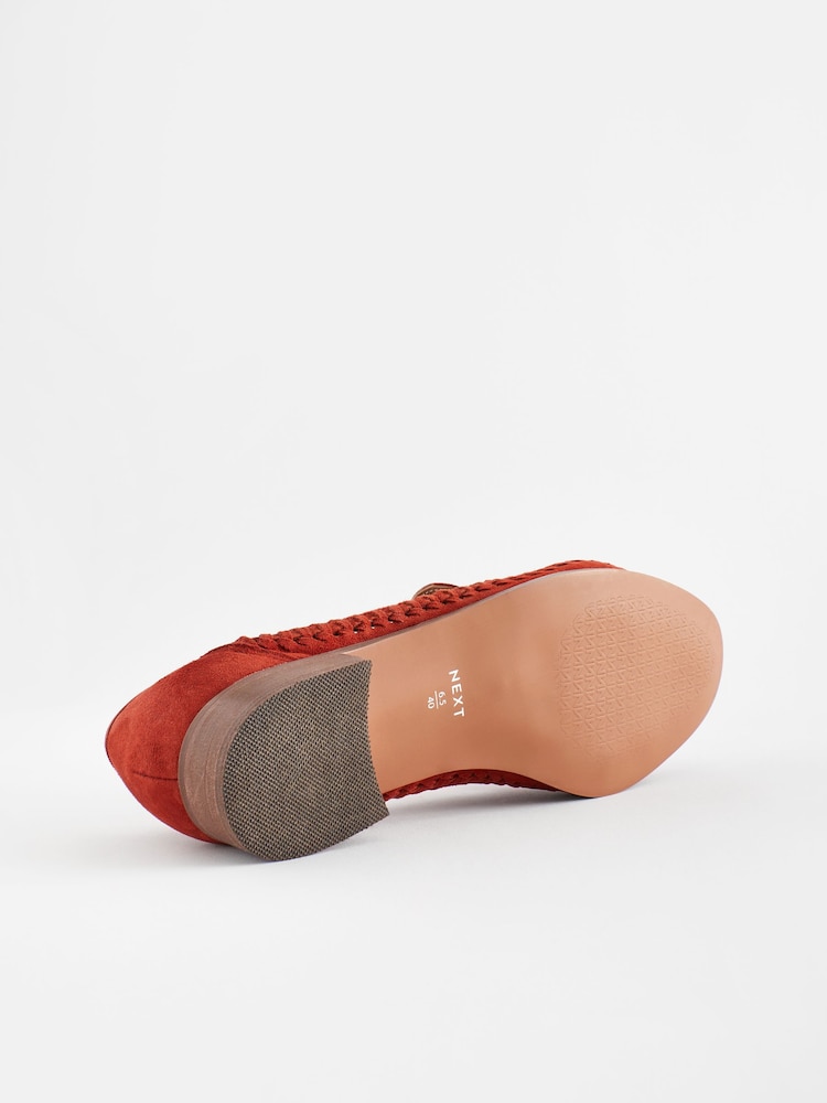 Rust Brown Forever Comfort® Leather Weave Tassel Loafers - Image 6 of 6