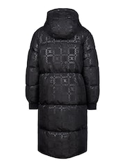 Juicy Couture Black Girls Monogram Quilted Puffer Coat - Image 2 of 4