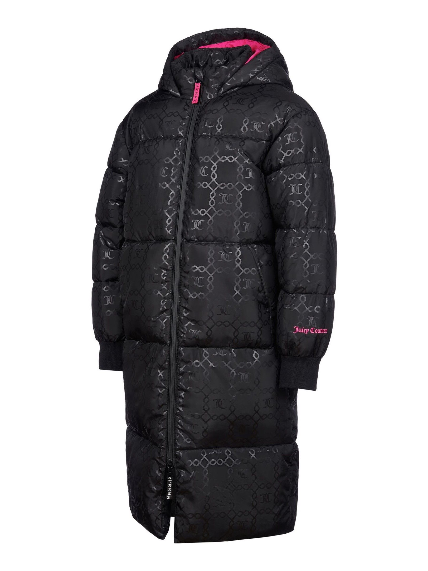 Buy Juicy Couture Black Girls Monogram Quilted Puffer Coat from Next Luxembourg