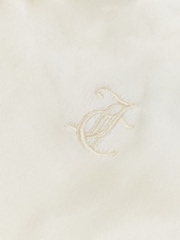 Juicy Couture Cream Juicy Couture Girls Tonal Velour Zip Through Hoodie - Image 6 of 6