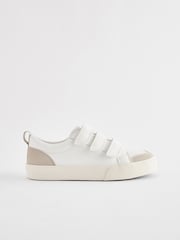 White Standard Fit (F) 3 Strap Touch Fastening Trainers - Image 2 of 5
