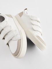 White Standard Fit (F) 3 Strap Touch Fastening Trainers - Image 4 of 5