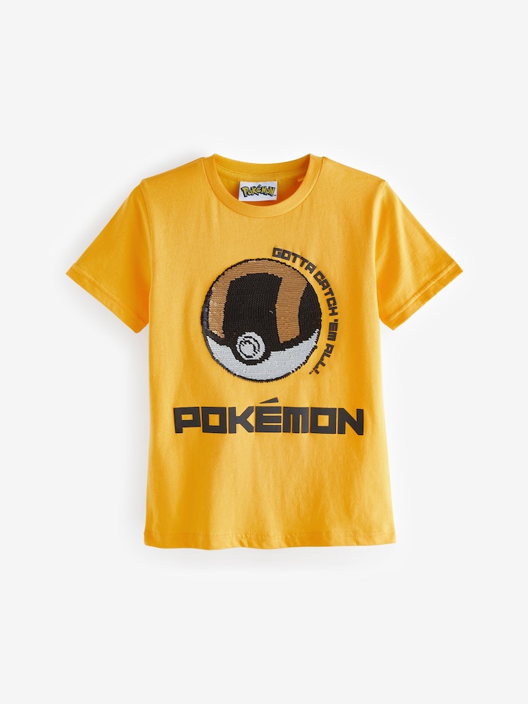 Yellow 100% Cotton Flippy Sequin License T-Shirt (4-14yrs) - Image 1 of 4